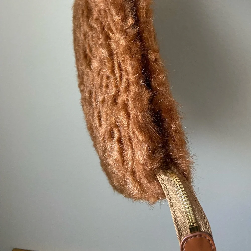 Staud faux fur xl clutch, new